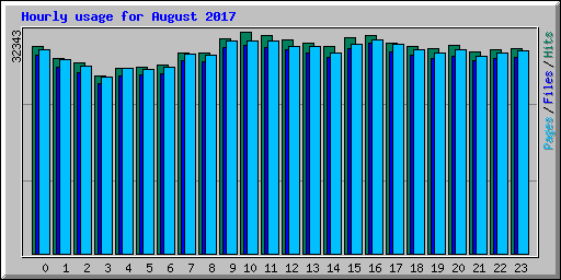 Hourly usage for August 2017