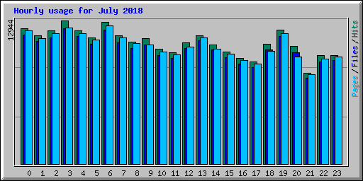 Hourly usage for July 2018